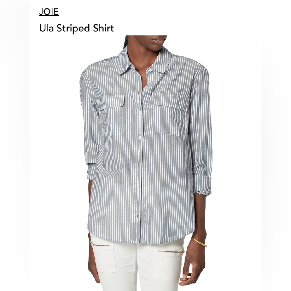 Joie Blue and White Striped Button Down Shirt